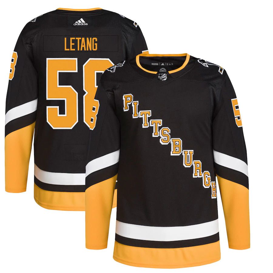 Men Pittsburgh Penguins #58 Kris Letang adidas Black Alternate Primegreen Authentic Pro Player NHL Jersey